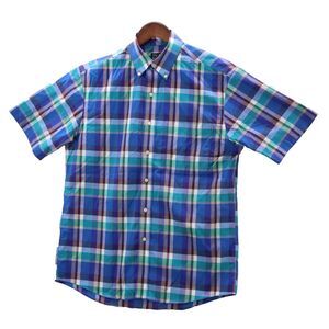 Jos A Bank Shirt Men's Medium Multicolor Plaid Preppy American Academia S Sleeve
